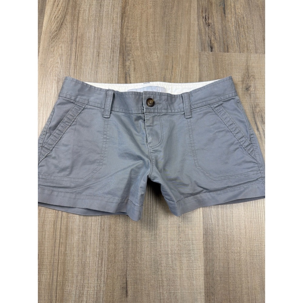 Old Navy Womens Low Rise Chino Shorts Gray Cotton Stretch Size 2
